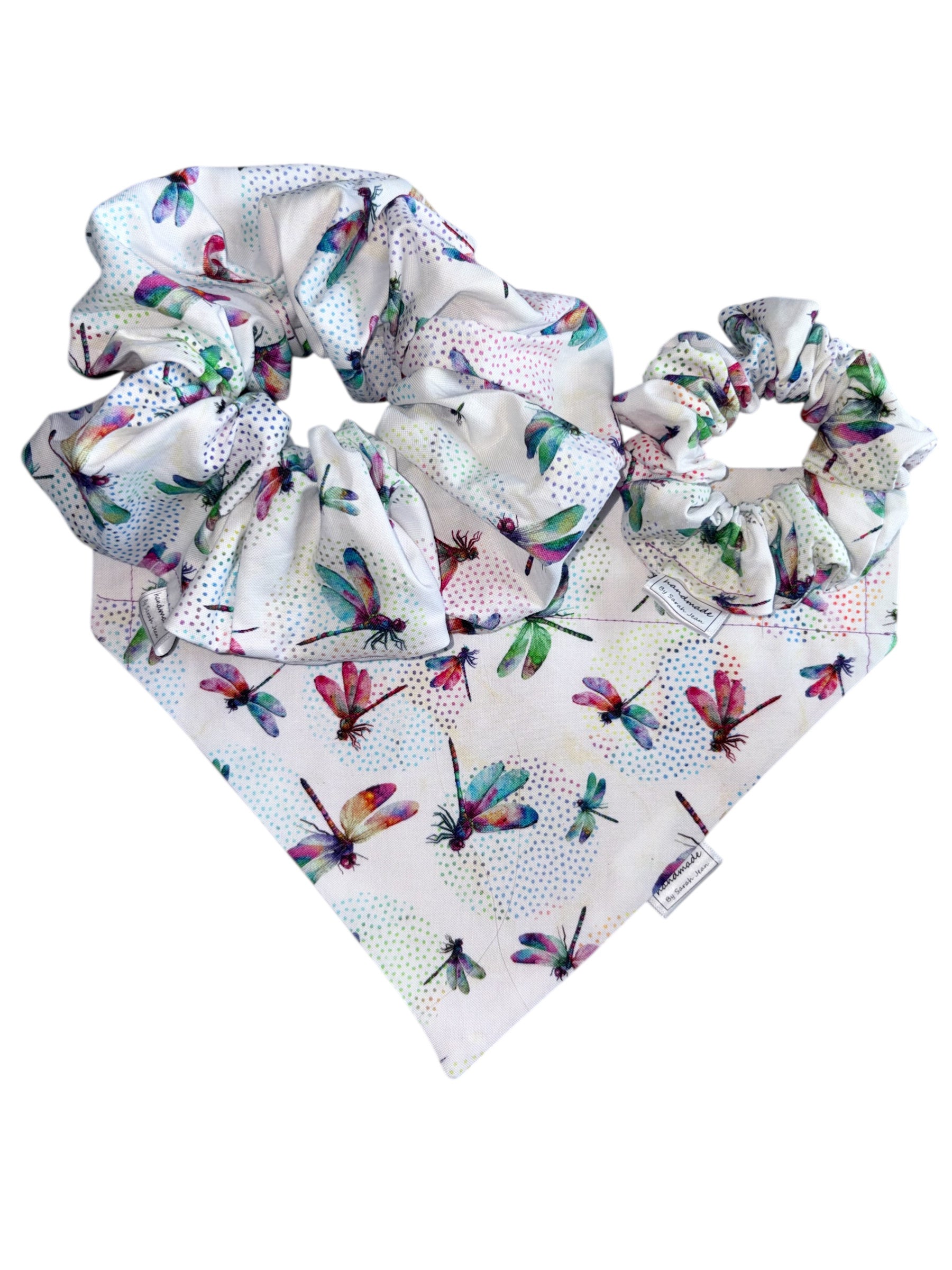 Garden Whimsy Collection - Dragonfly Bandana and Hair Scrunchie
