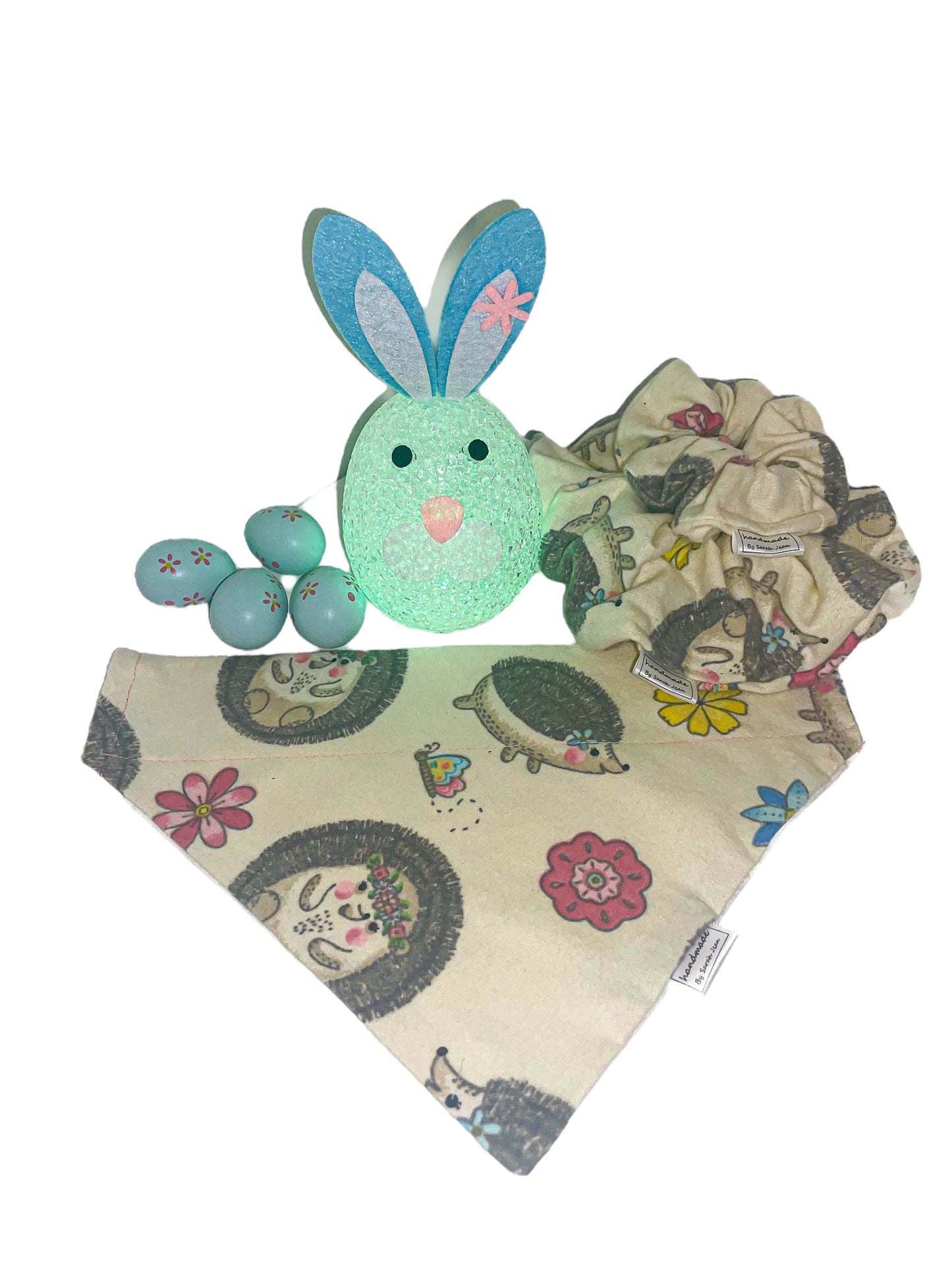 Spring Flowers Collection - Hedgehog Pet Bandanas and Hair Scrunchies