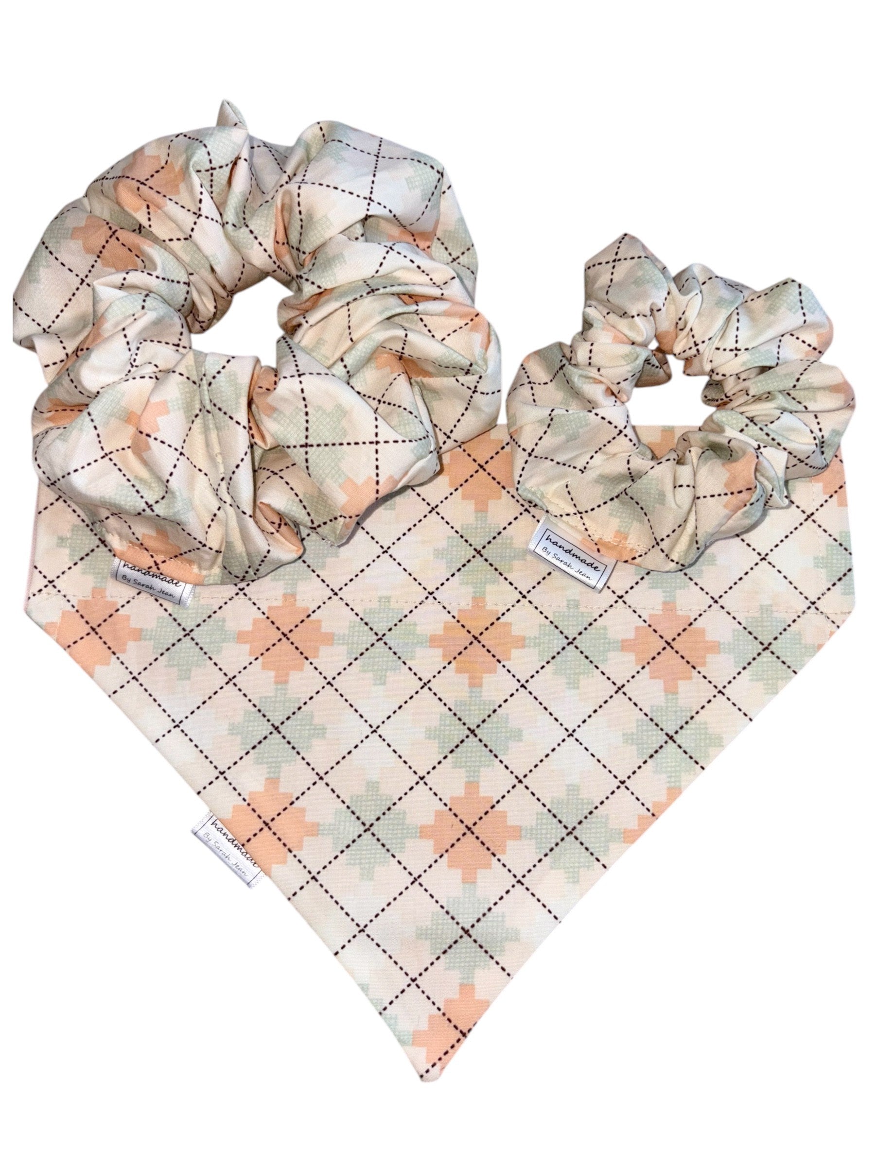 Book Lovers Collection - Argyle Bandana and Hair Scrunchie