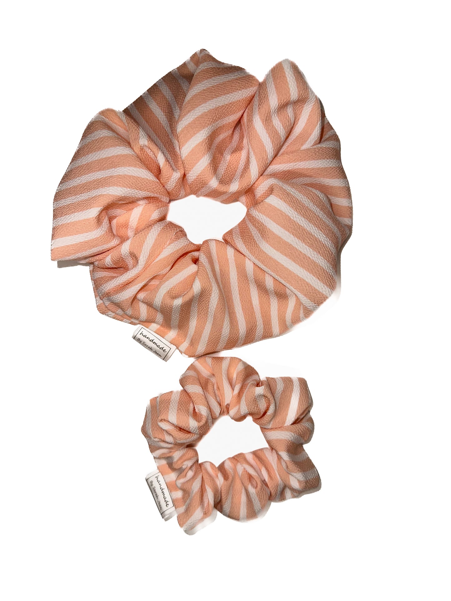 The Jessica Collection - Peach Stripe Hair Scrunchies