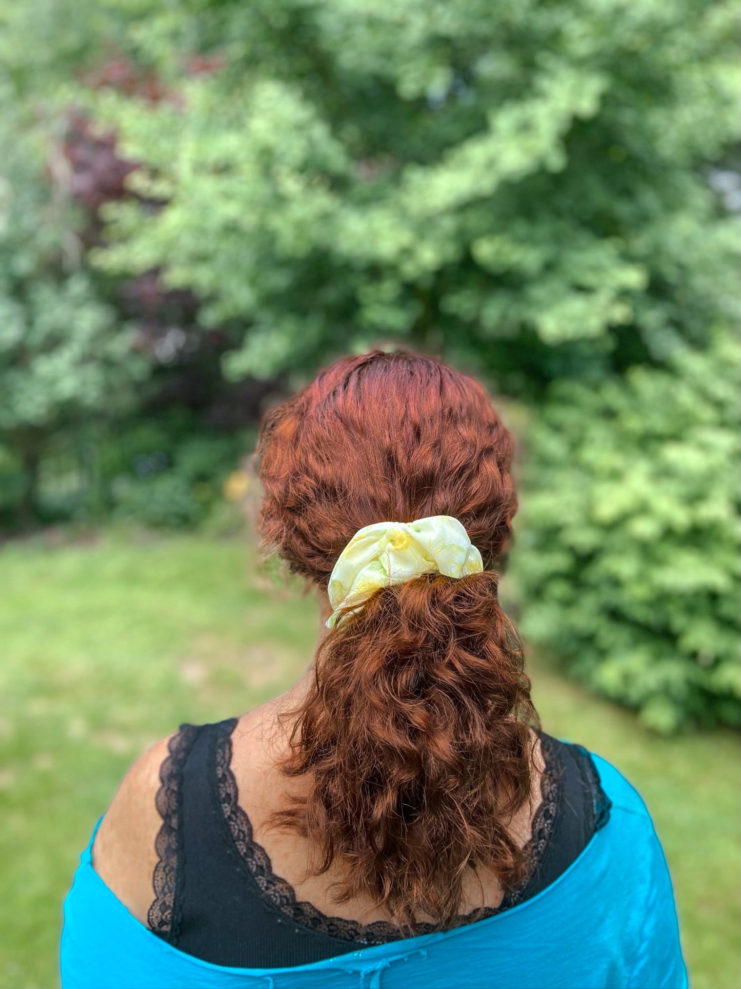 Beach Daze - Sunny Yellow Daisy Chiffon Hair Scrunchies