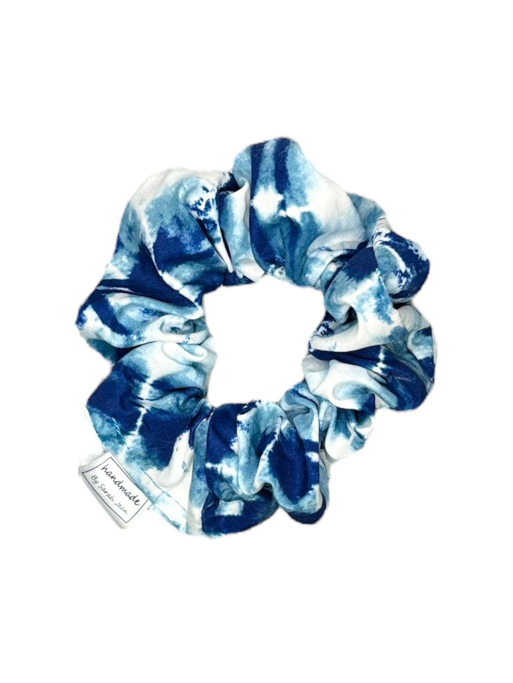 Tie Dye Collection - Navy & White Swim/Sweat Hair Scrunchie