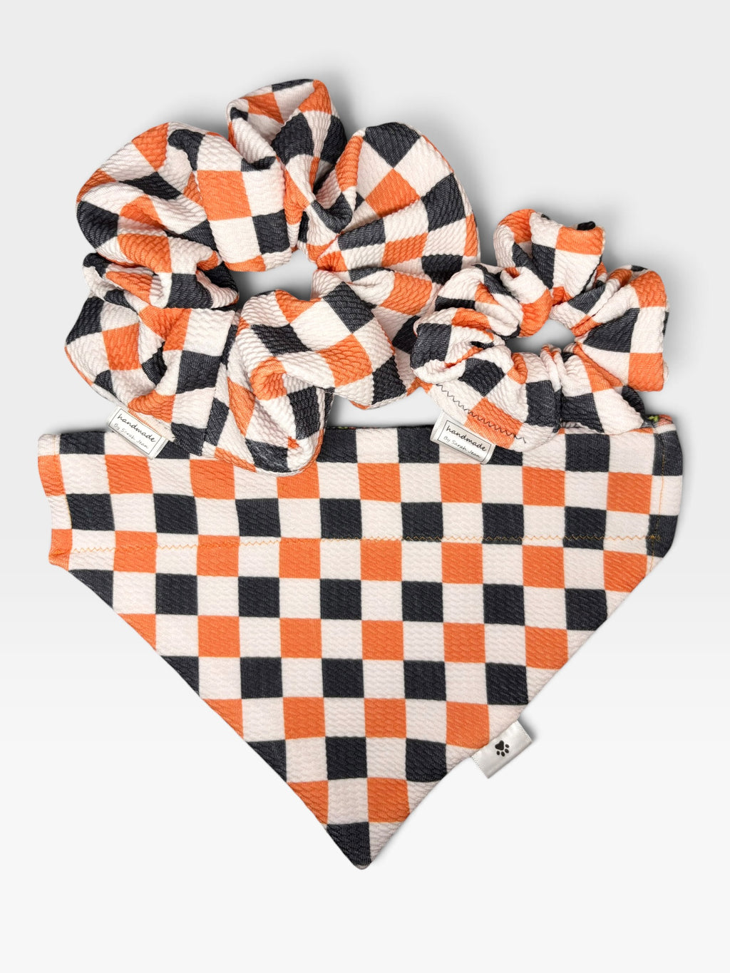 Spooky Season Collection - Ghostly Garden + Halloween Checker Reversible Bandana