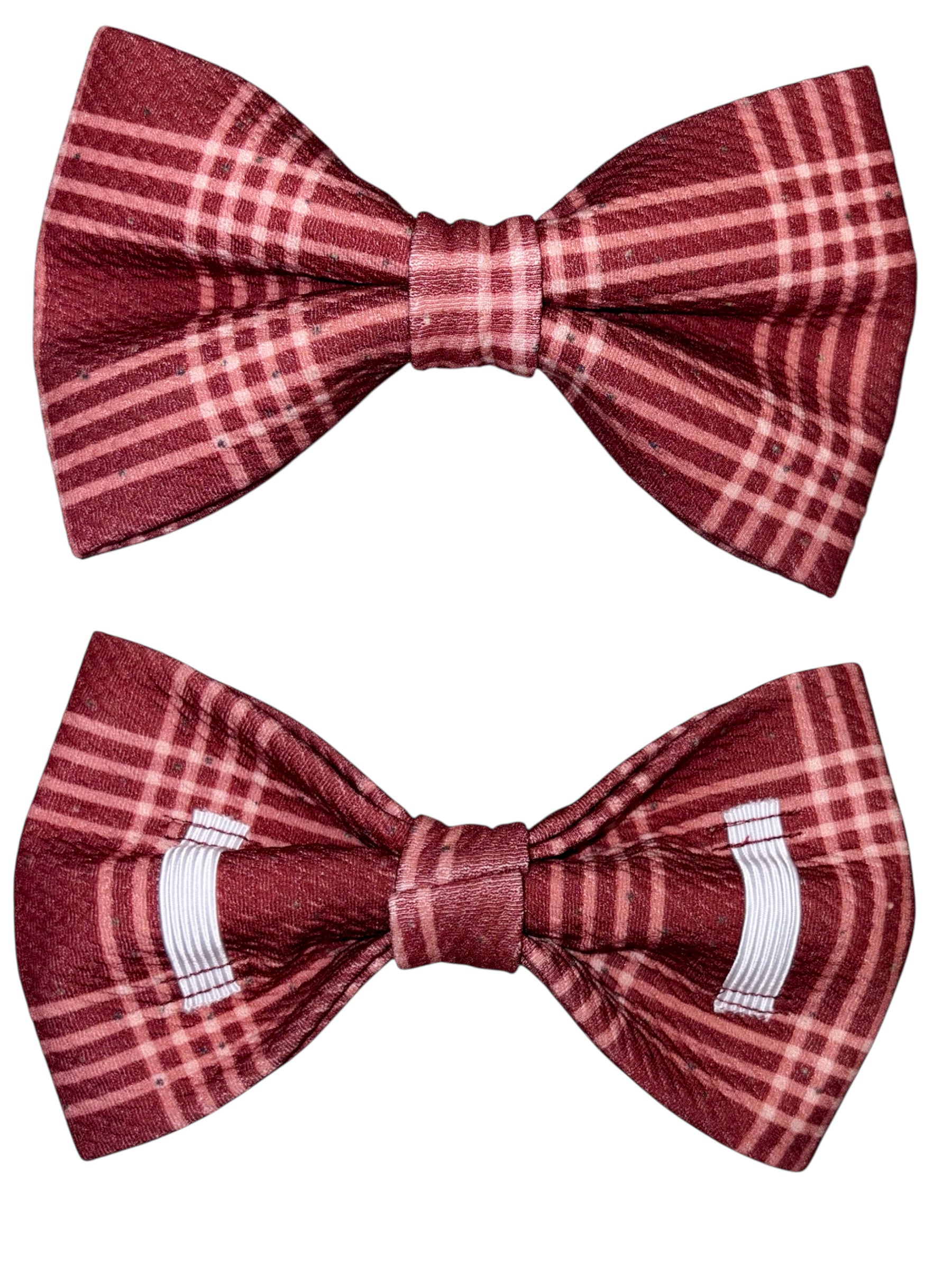 Harvest Hues Collection - Cranberry Plaid Bow Tie