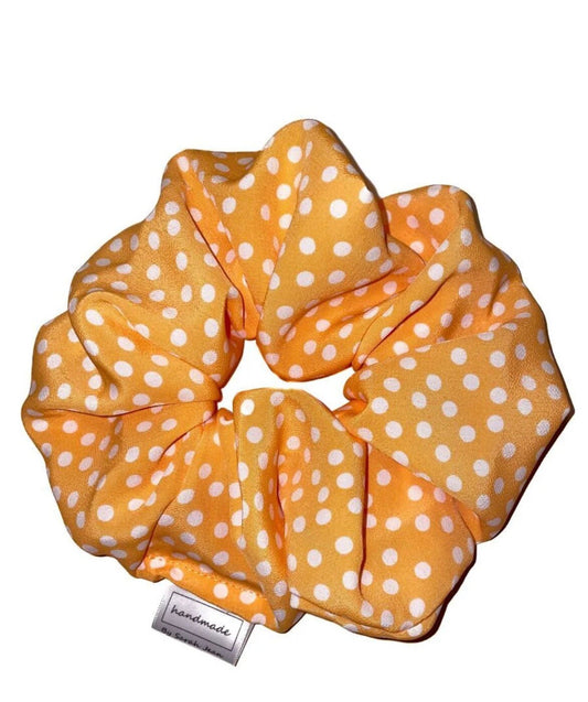 Creamsicle Collection - Orange Polkadot Silky Hair Scrunchies