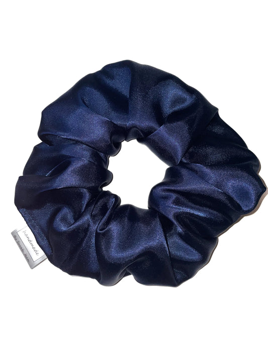 Whatever Floats Your Boat Collection - Navy Blue Satin Hair Scrunchies