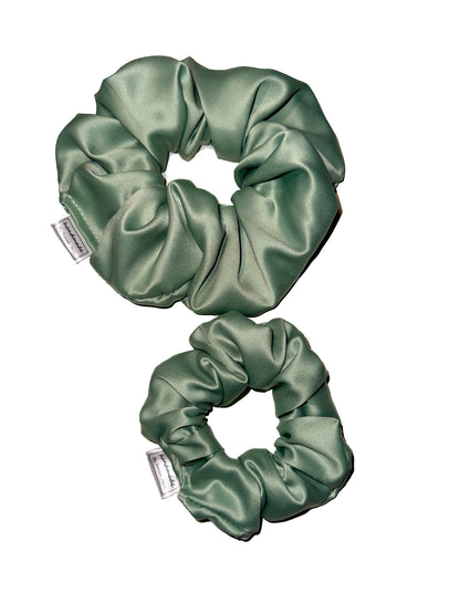 Beach Daze Collection - Sea Foam Green Stretch Satin Hair Scrunchies