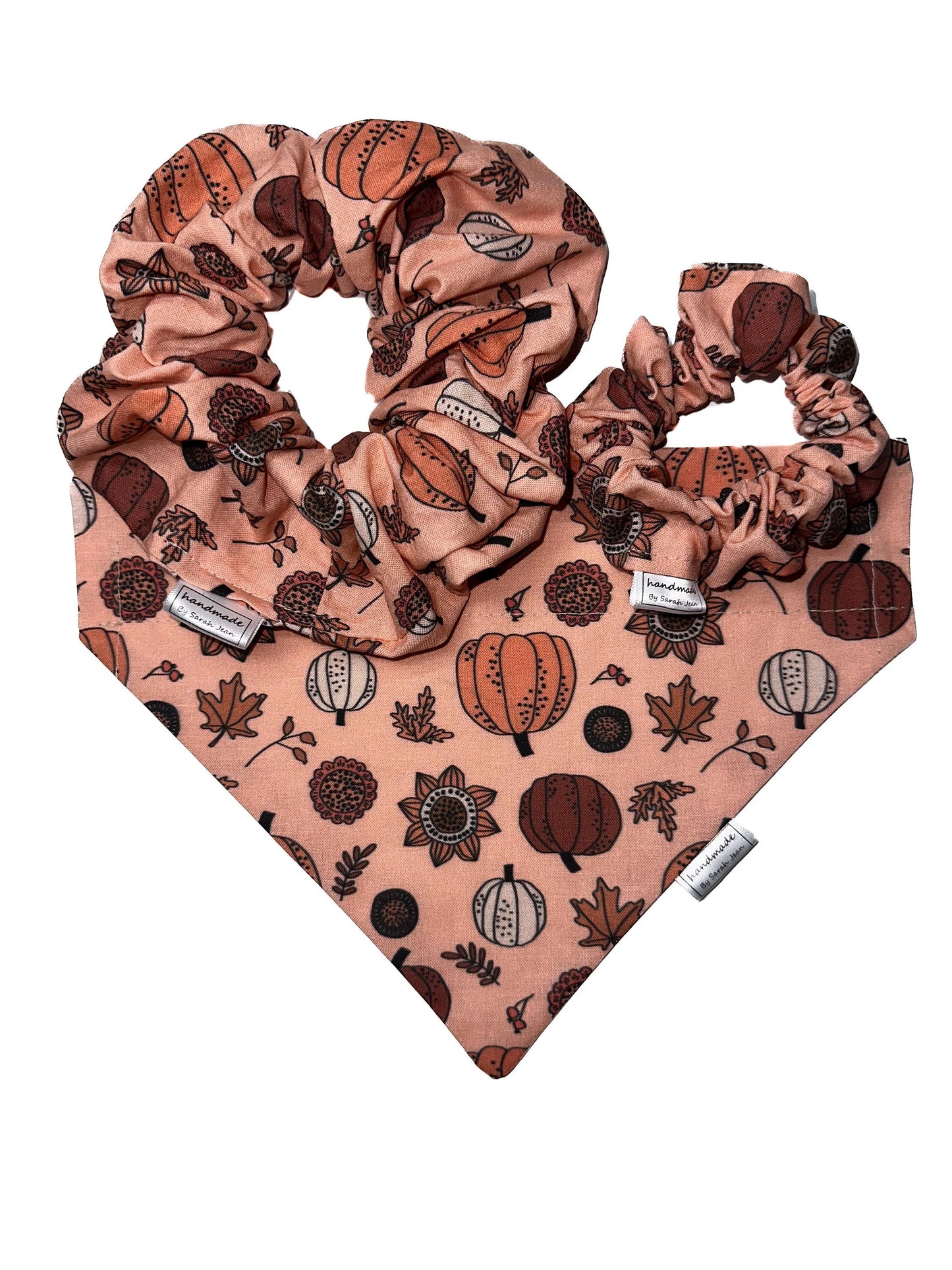 Fall Adventure Collection - Pumpkin Patch Pet Bandanas and Hair Scrunchies