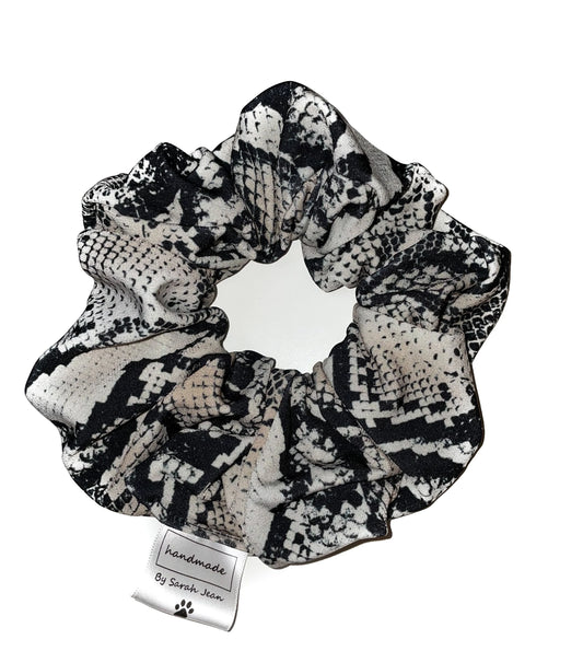 Grey Snake Print Hair Scrunchies