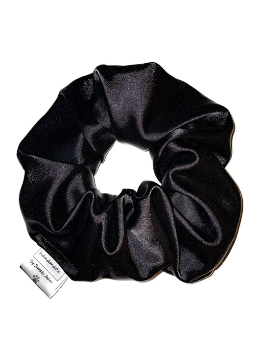 Midnight Black Satin Hair Scrunchies