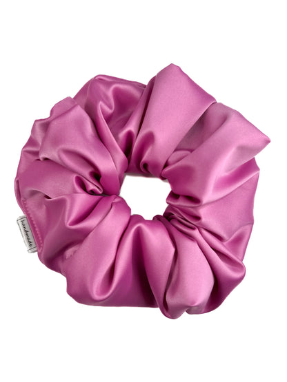 Dusty Rose Pink Stretch Satin Hair Scrunchies