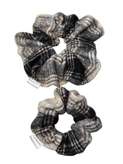 Lumberjack Plaid Collection - Grey/Beige/Black Bandanas and Hair Scrunchies