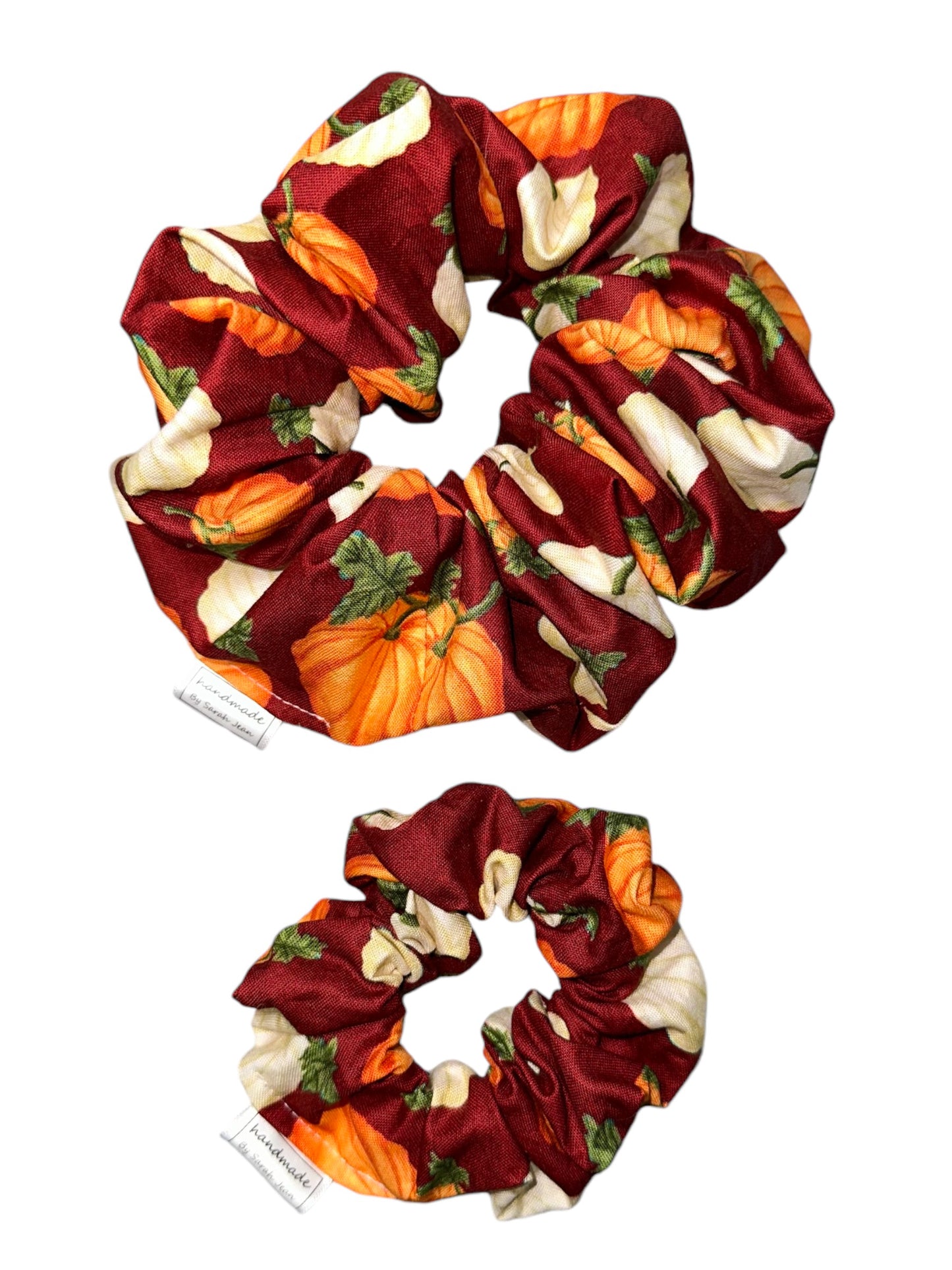 Fall Favorites Collection - Burgundy Pumpkin Patch Bandanas and Hair Scrunchies