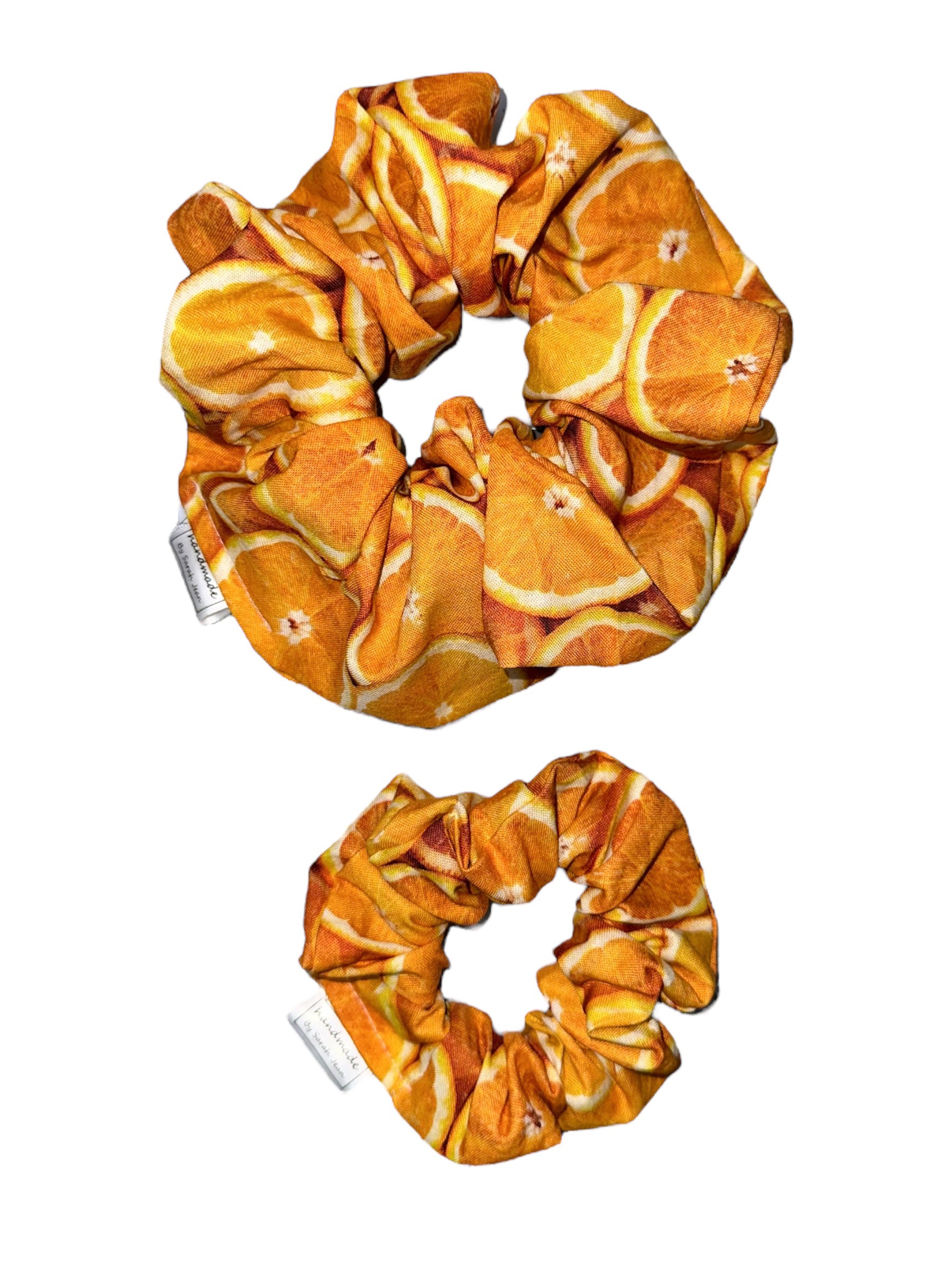 Summer Spritzer Collection - Citrus Orange Pet Bandana and Hair Scrunchie