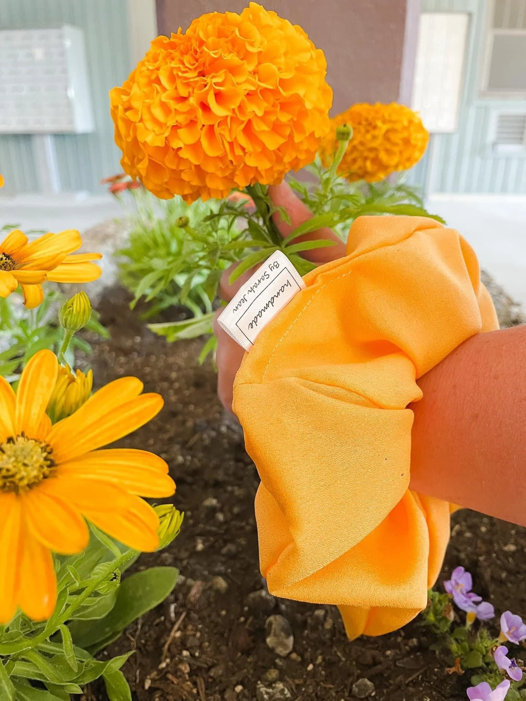 Sunflower Yellow Silky Hair Scrunchies