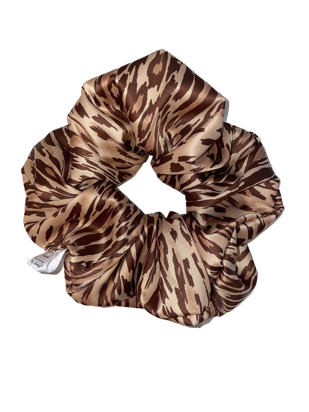 Leopard Animal Print Stretch Satin Hair Scrunchies