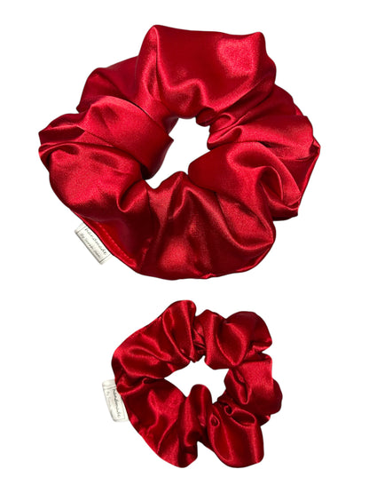 Christmas Palette Collection - Santa Suit Red Satin Hair Scrunchies