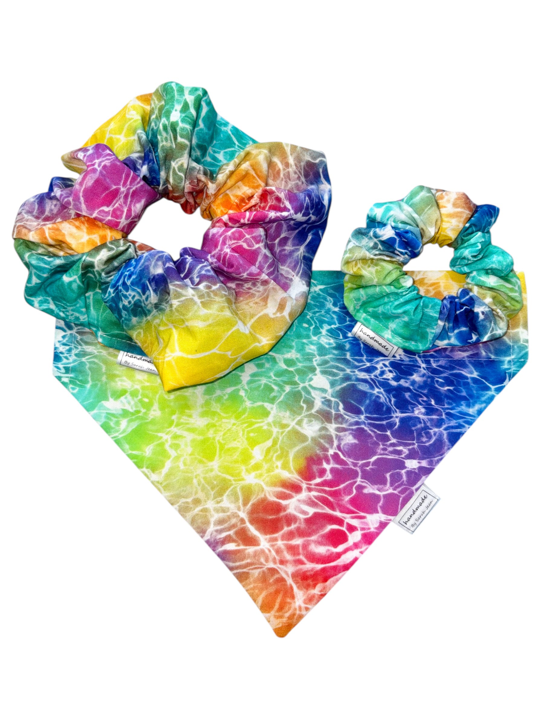 Rainbow Joy Collection - Poolside Prism Bandana and Hair Scrunchie