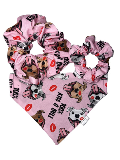 Adoption Collection - Kiss a Bull Pet Bandanas and Hair Scrunchies