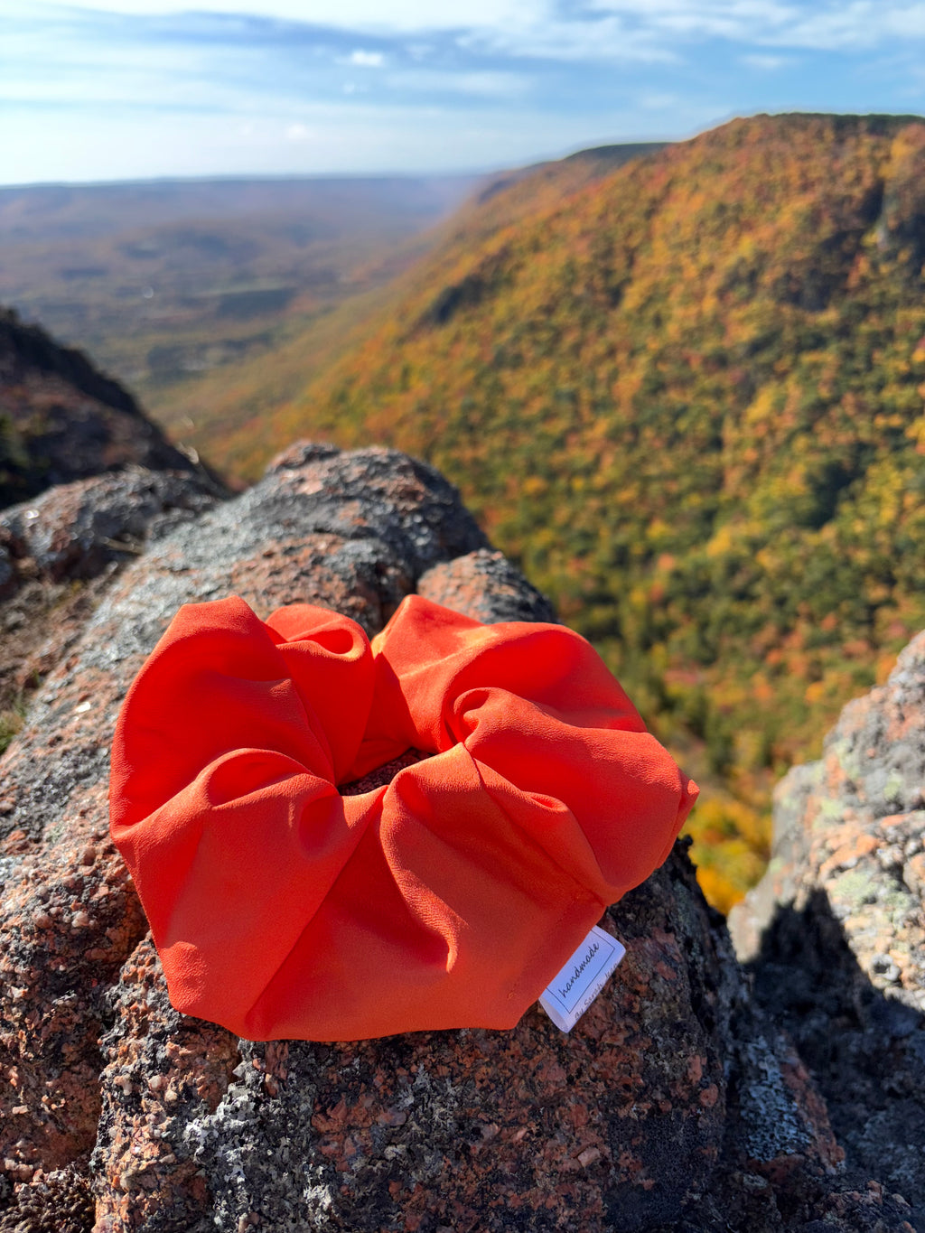 Silky Orange Hair Scrunchie