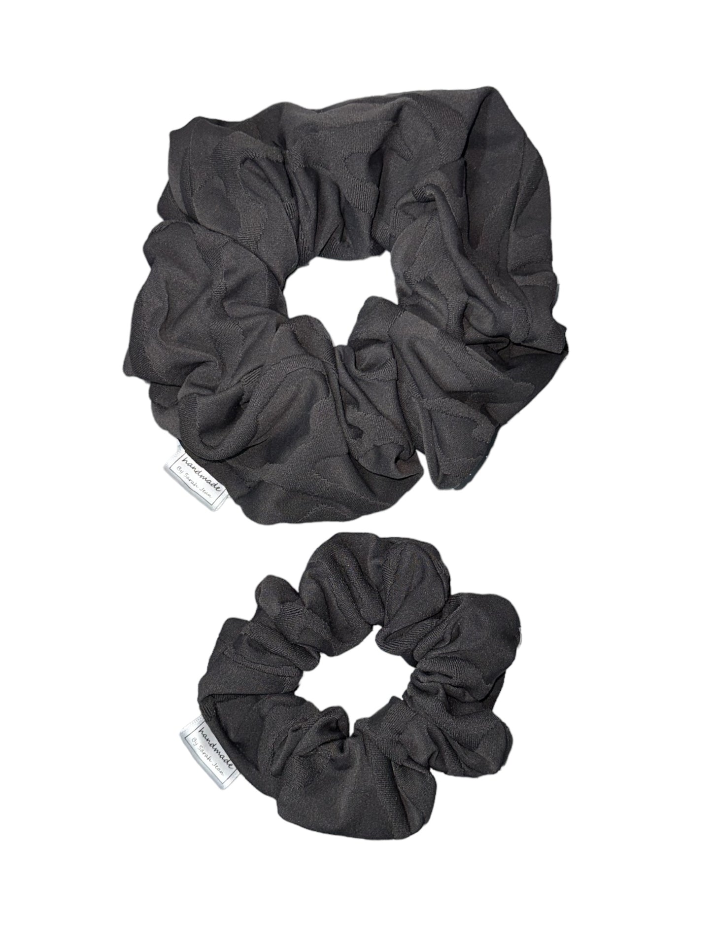 The Amy Collection - Charcoal Grey Swim/Sweat Hair Scrunchies