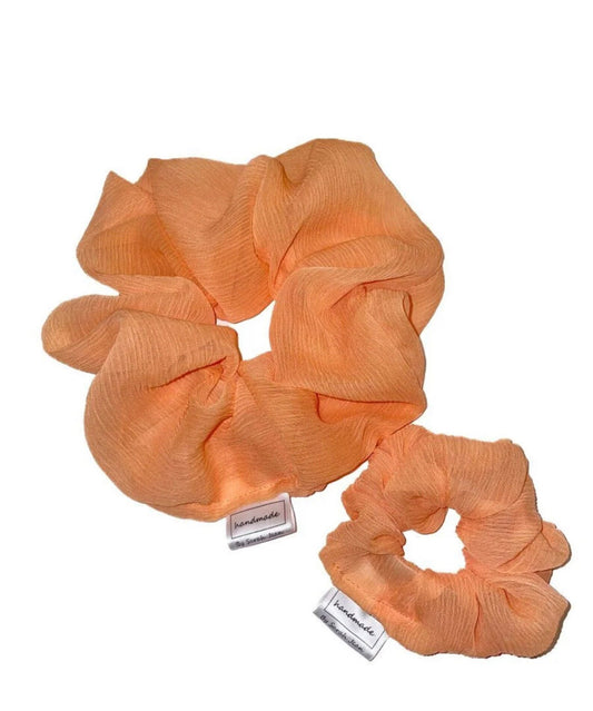 Creamsicle Collection - Pastel Orange Gauze Hair Scrunchie