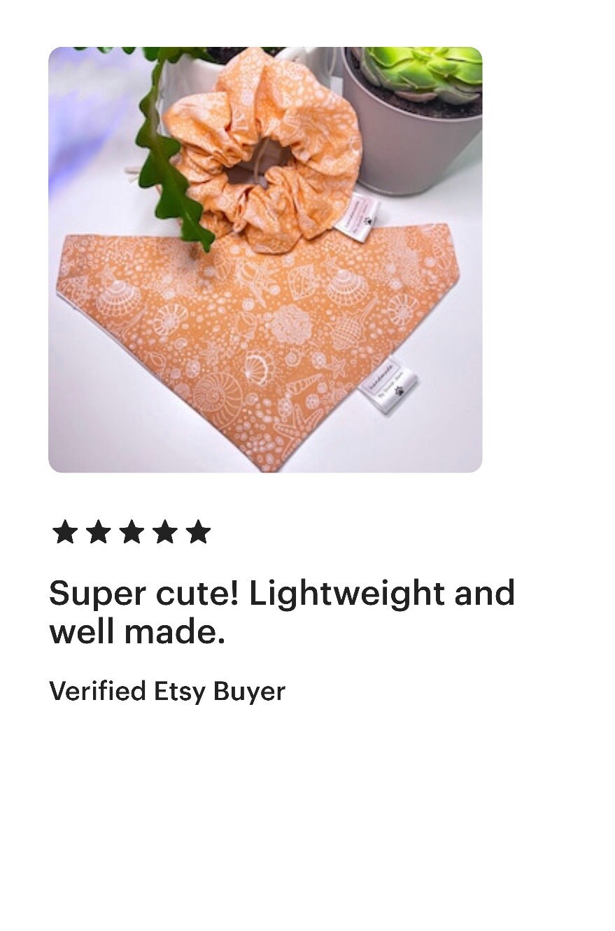 Coral Seashell Pet Bandanas
