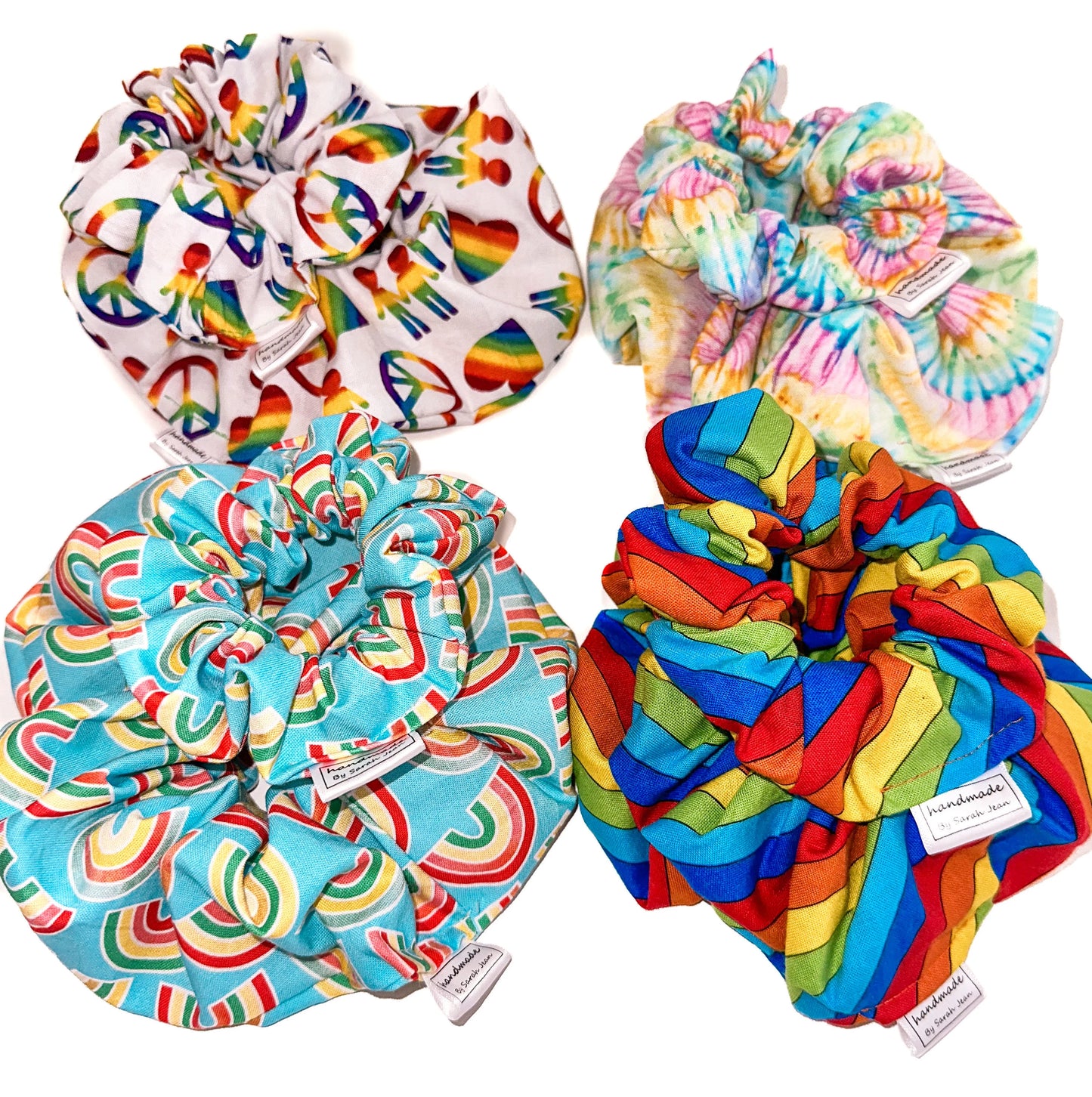 Love and Pride Collection - Rainbow Stripes Pet Bandanas and Hair Scrunchies