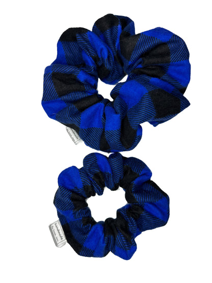 Buffalo Plaid Collection - Blue Pet Bandanas and Hair Scrunchies