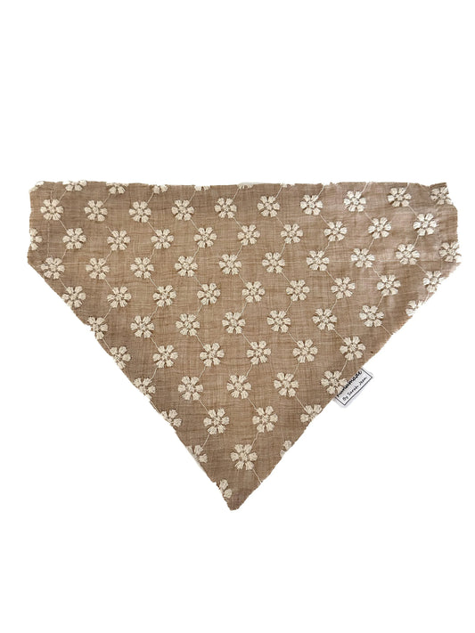 Floral Collection - Cream Embroidery Pet Bandanas