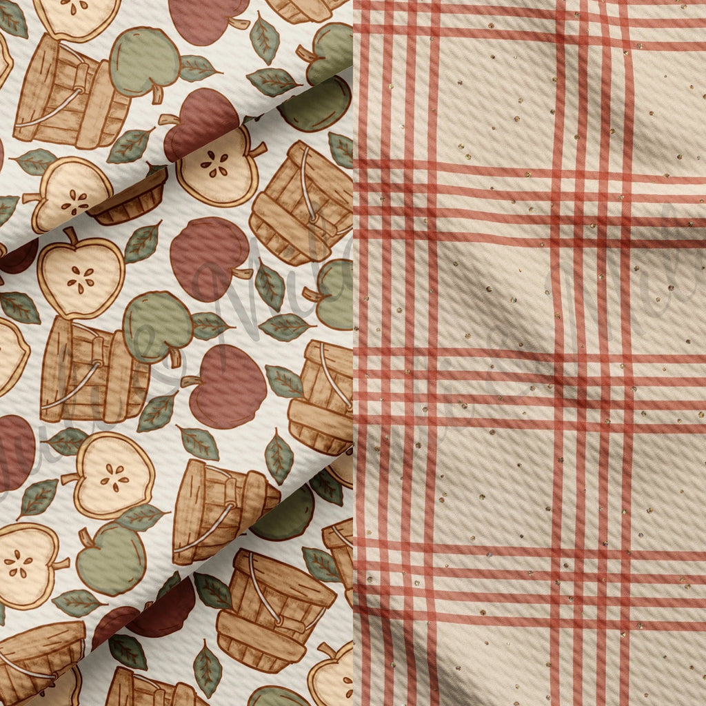 Autumn Countryside Collection - Apple Orchard + Rustic Plaid Reversible Bandana