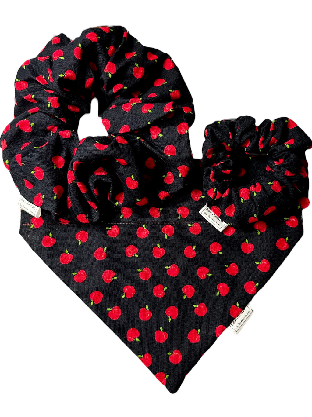 Back to School Collection - Red Apple Pet Bandana and Hair Scrunchie