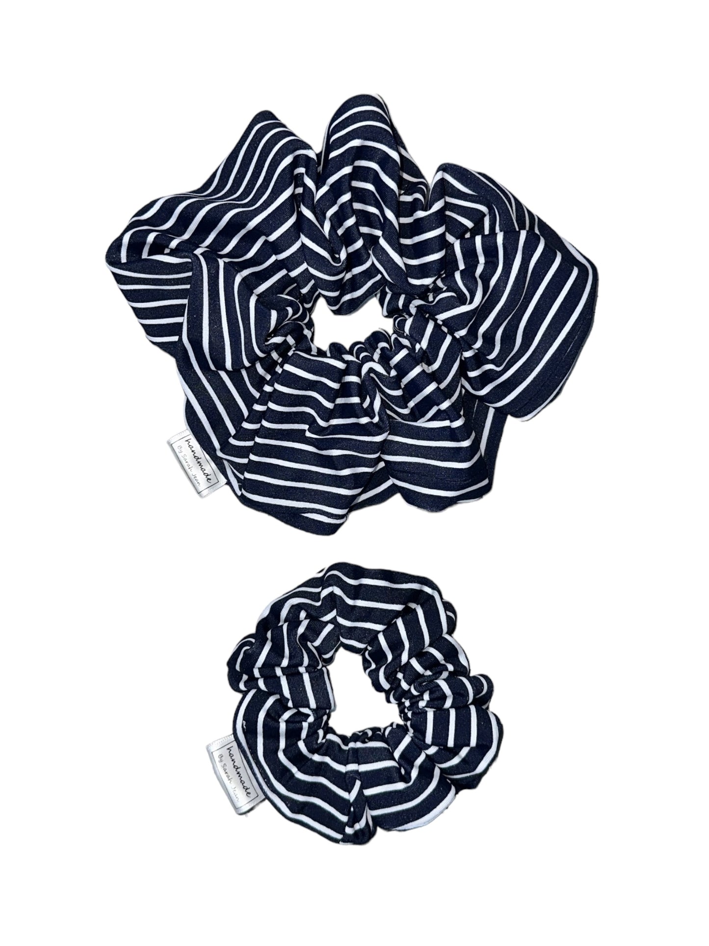 The Amy Collection - Nautical Navy Swim/Sweat Hair Scrunchies