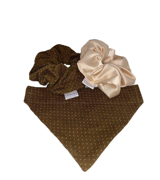 Olive Green Corduroy Pet Bandanas