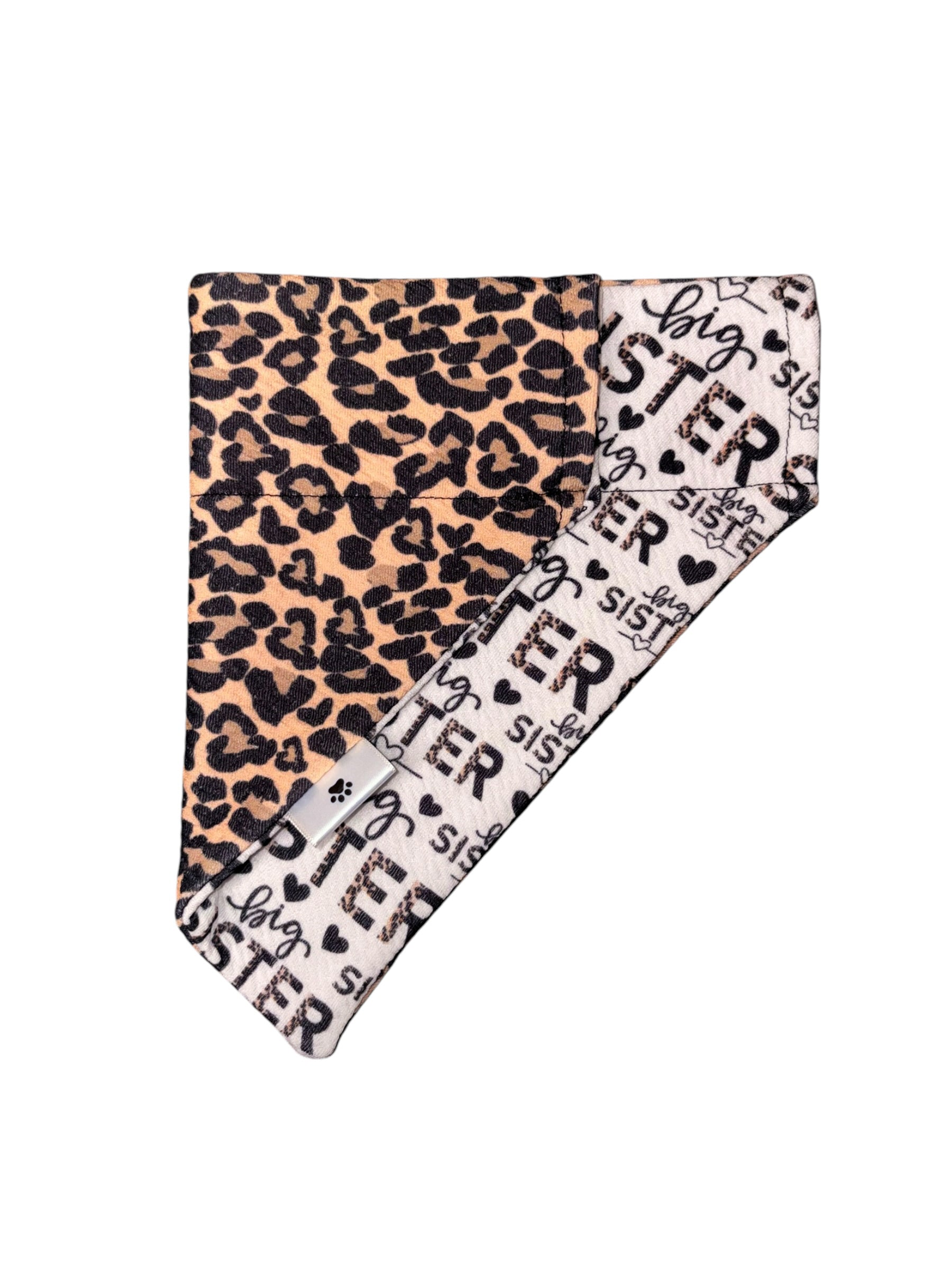 Big Sibling Collection - Big Sister + Wild Leopard Reversible Bandana