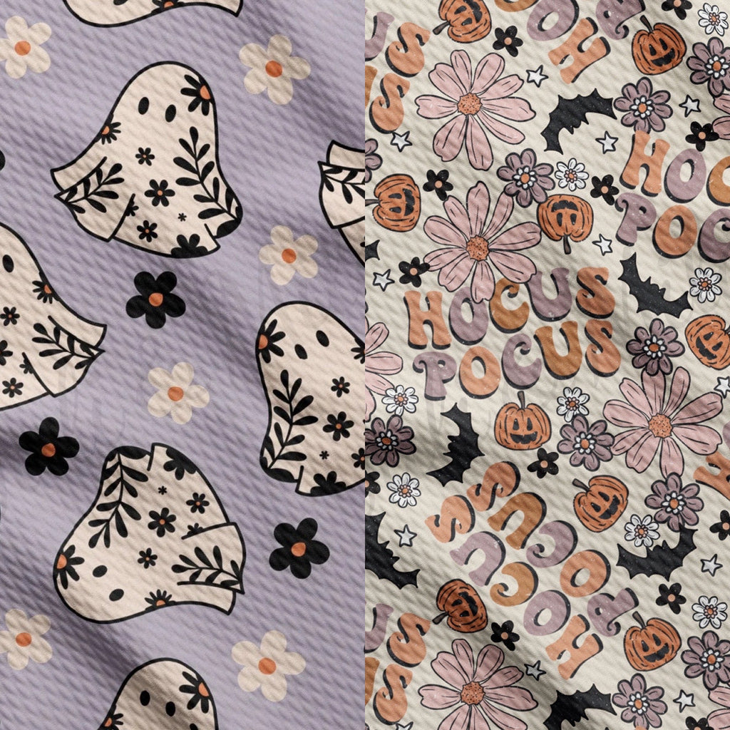 Spooky Season Collection - Hocus Pocus + Lavender Ghosts Reversible Bandana