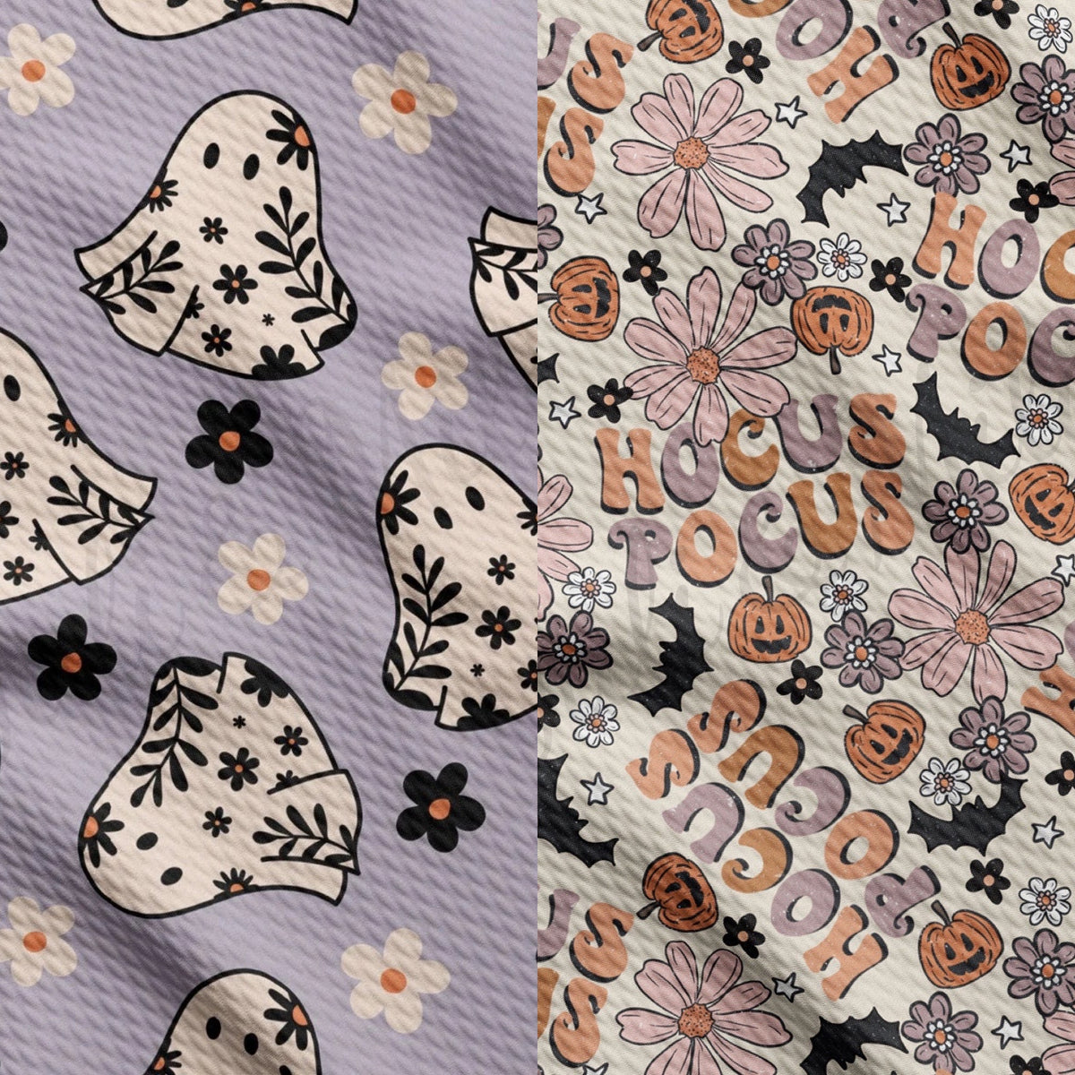 Spooky Season Collection - Hocus Pocus + Lavender Ghosts Reversible Bandana