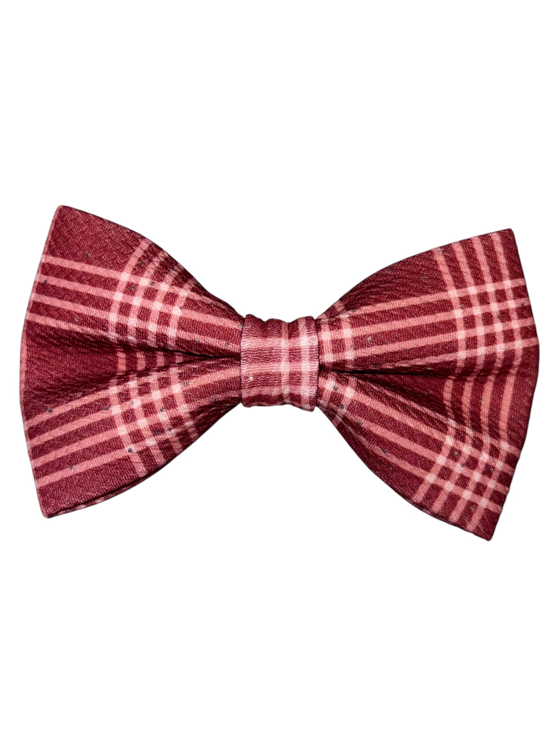 Harvest Hues Collection - Cranberry Plaid Bow Tie