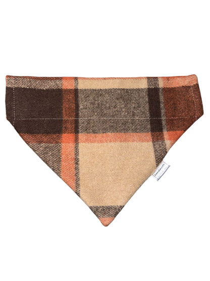 Lumberjack Plaid Collection - Orange/Beige/Brown Bandanas and Hair Scrunchies