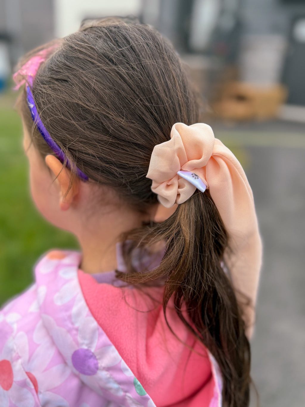 The Tiffany Collection - Blush Veil Scarf Scrunchie