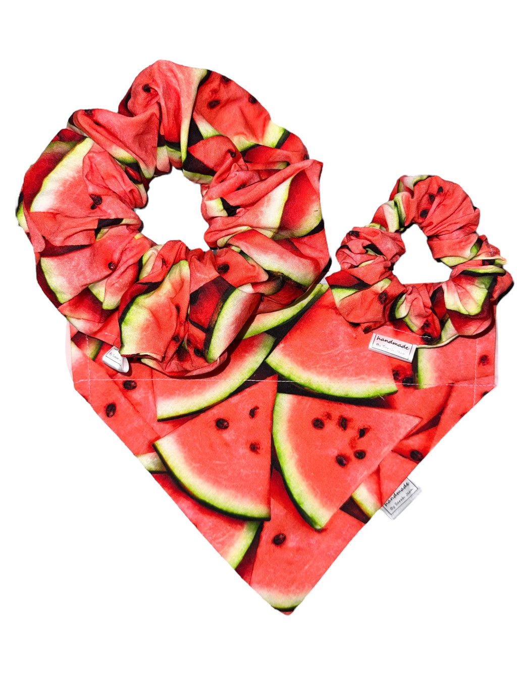 Summer Spritzer Collection - Watermelon Pet Bandana and Hair Scrunchie