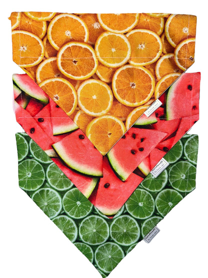 Summer Spritzer Collection - Citrus Lime Pet Bandanas and Hair Scrunchies