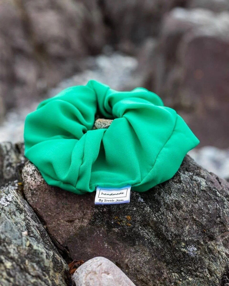 Buzzy Bee Collection - Foliage Green Chiffon Hair Scrunchies