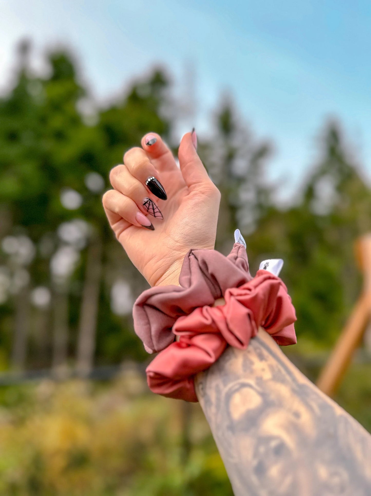 Grey Plum Hair Scrunchies