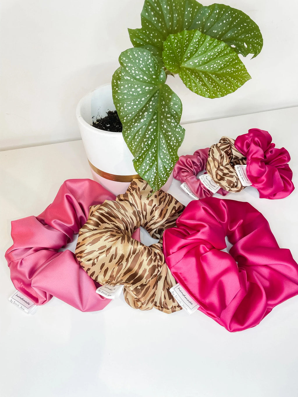 Leopard Animal Print Stretch Satin Hair Scrunchies