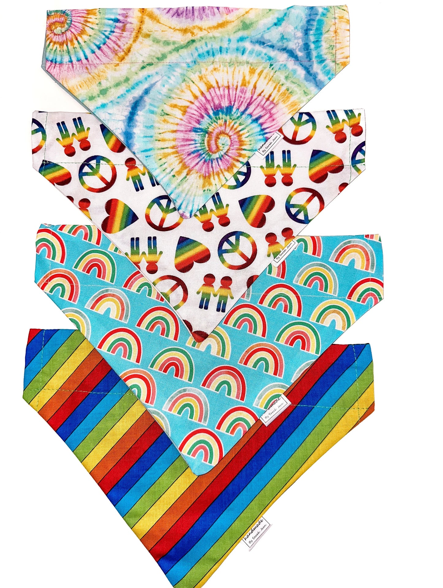 Love and Pride Collection - Rainbow Stripes Pet Bandanas and Hair Scrunchies