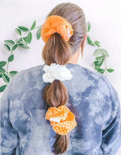 Creamsicle Collection - Pastel Orange Gauze Hair Scrunchie