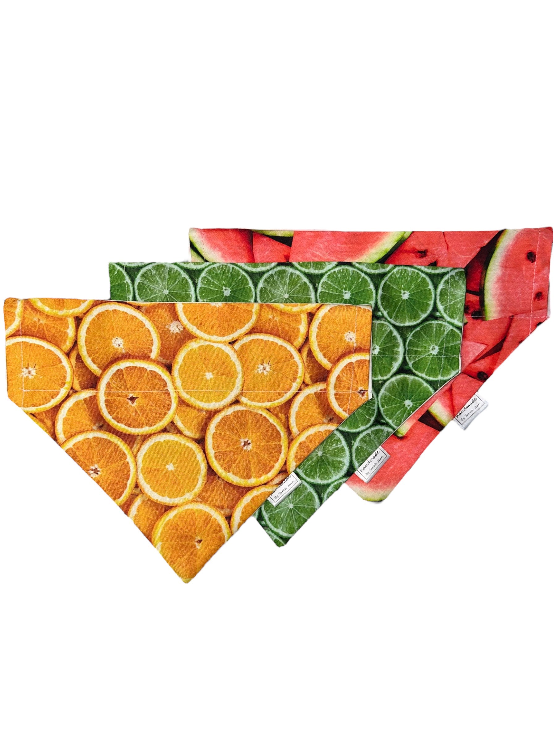 Summer Spritzer Collection - Citrus Orange Pet Bandana and Hair Scrunchie