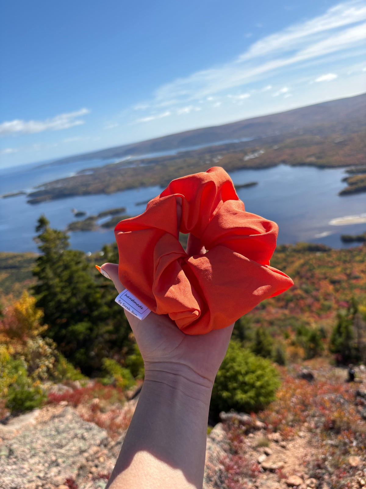 Silky Orange Hair Scrunchie