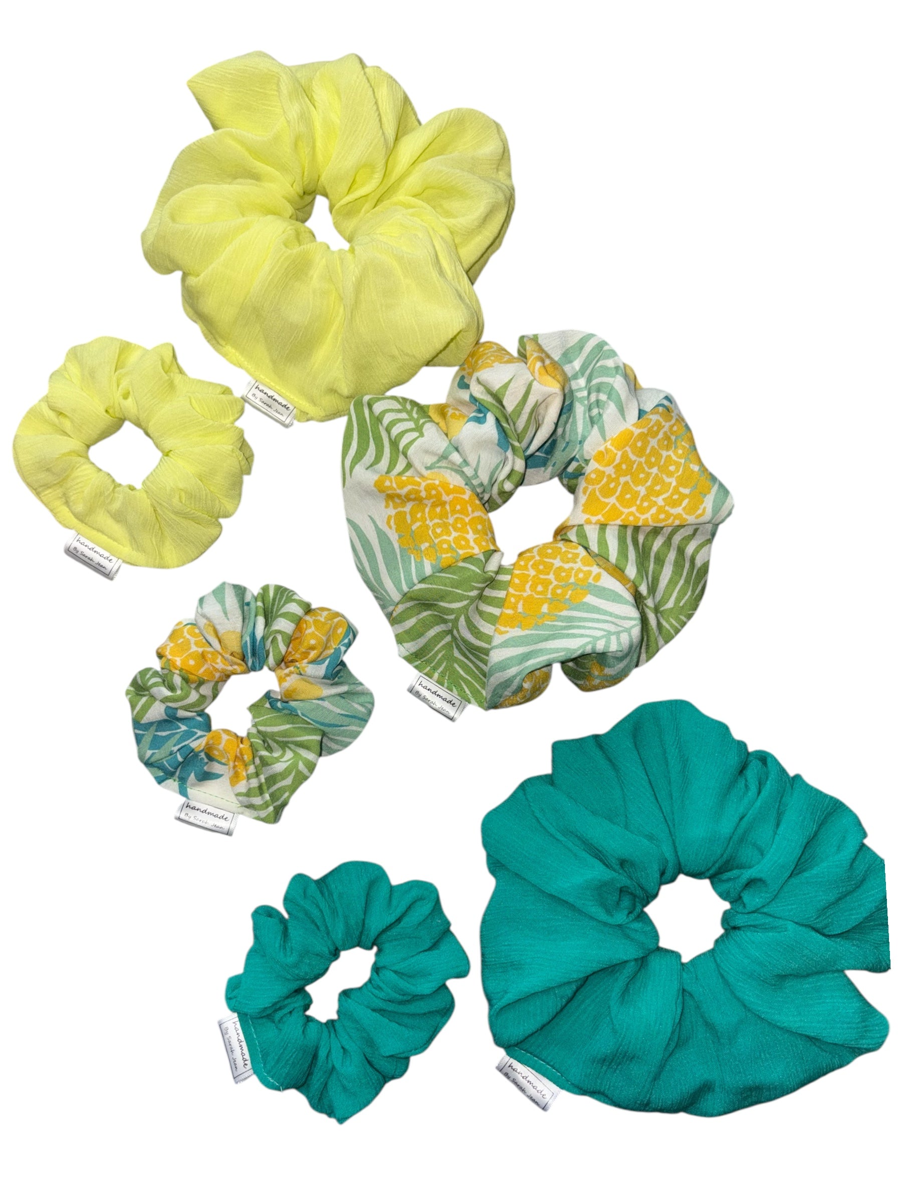 The Ferne Collection - Coastal Crush Teal Hair Scrunchies